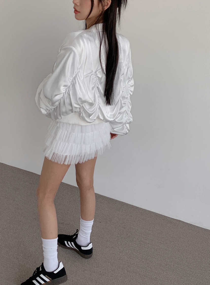 SLIT韓國直郵㊣東大門實拍女裝新款推薦時尚休閑人氣夾克褶皺SLIT夾克