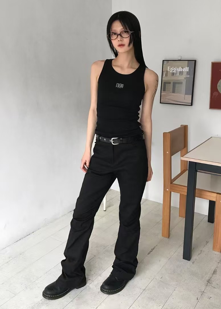 IMMENSE韓國直郵㊣女裝新品人氣時尚熱賣休閑休閑褲喇叭褶皺IMMENSE休閑褲