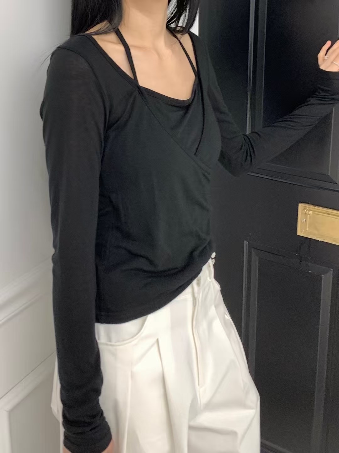 IMMENSE直郵韓國代購㊣女裝新品人氣時尚休閑推薦熱賣長袖T恤IMMENSE長袖T恤