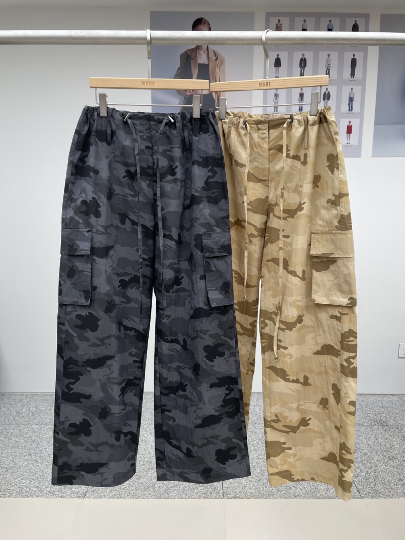 MADE-P韓國直郵㊣東大門實拍女裝新品休閑25春夏休閑褲迷彩MADE-P休閑褲