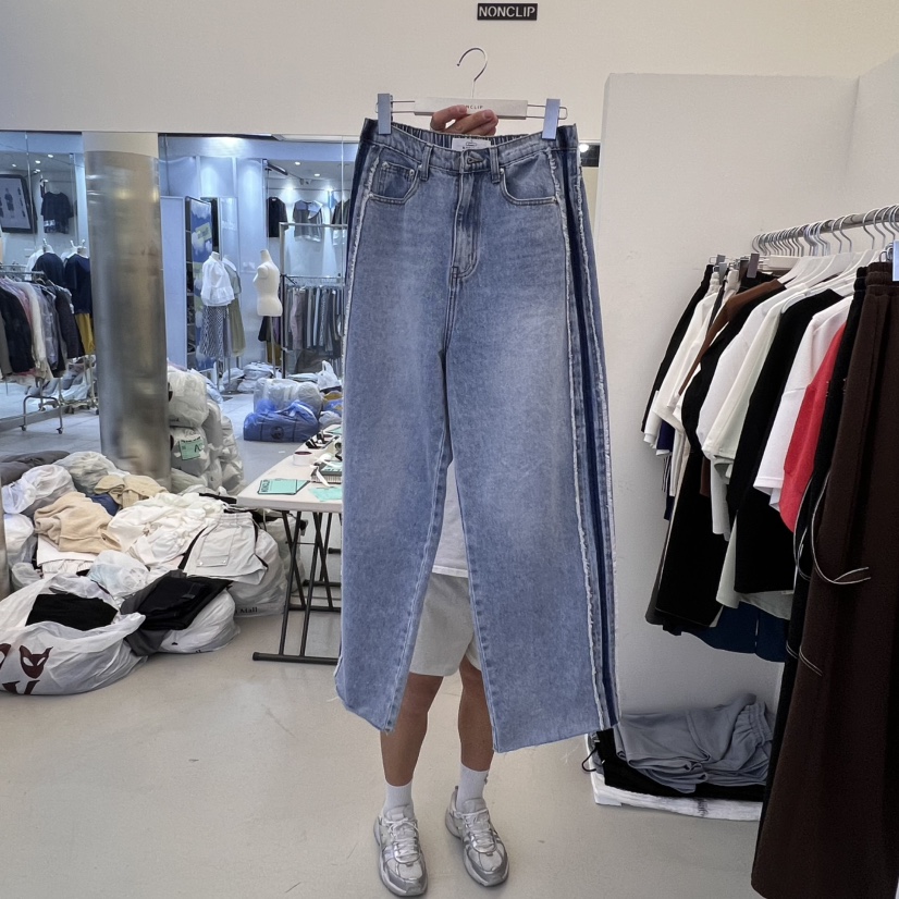NON CLIP韓國直郵㊣東大門實拍女裝新款時尚熱賣25春夏牛仔褲NON CLIP牛仔褲