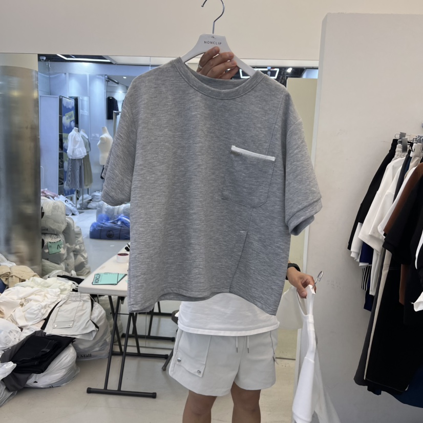 NON CLIP韓國直郵㊣女裝新品時尚25春夏熱賣休閑推薦T恤口袋NON CLIPT恤圖色3
