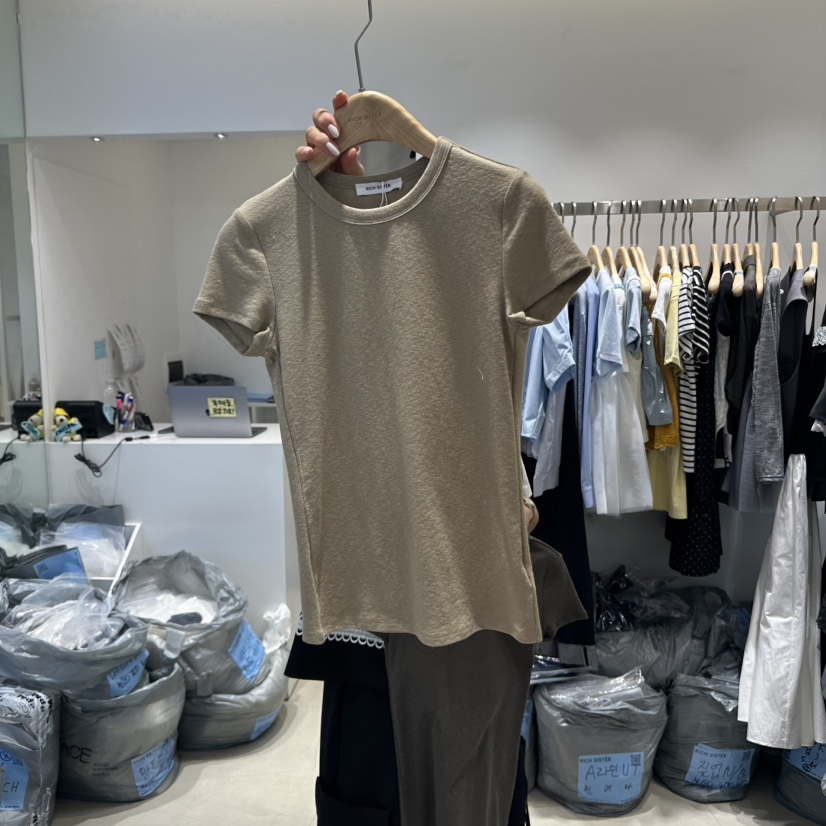 RICH SISTER韓國㊣直郵東大門代購女裝新品推薦熱賣T恤天絲RICH SISTERT恤圖色2