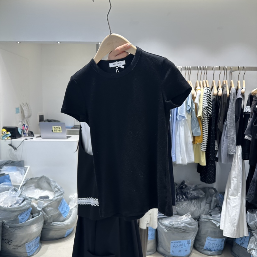RICH SISTER韓國㊣直郵東大門代購女裝新品推薦熱賣T恤天絲RICH SISTERT恤圖色3