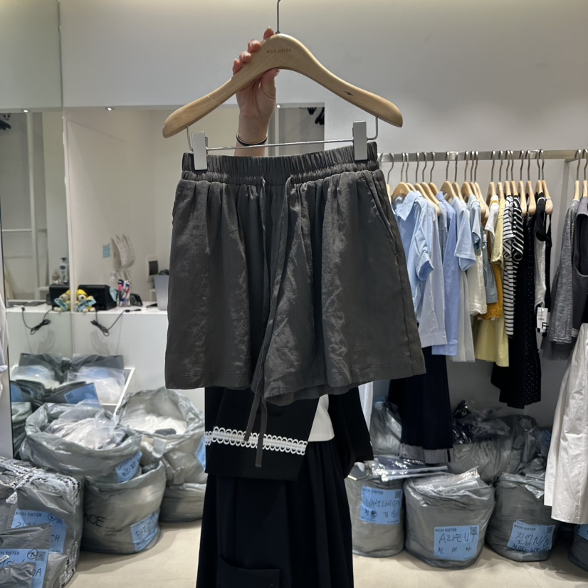 RICH SISTER韓國㊣直郵東大門代購女裝新品25春夏短褲亞麻RICH SISTER短褲