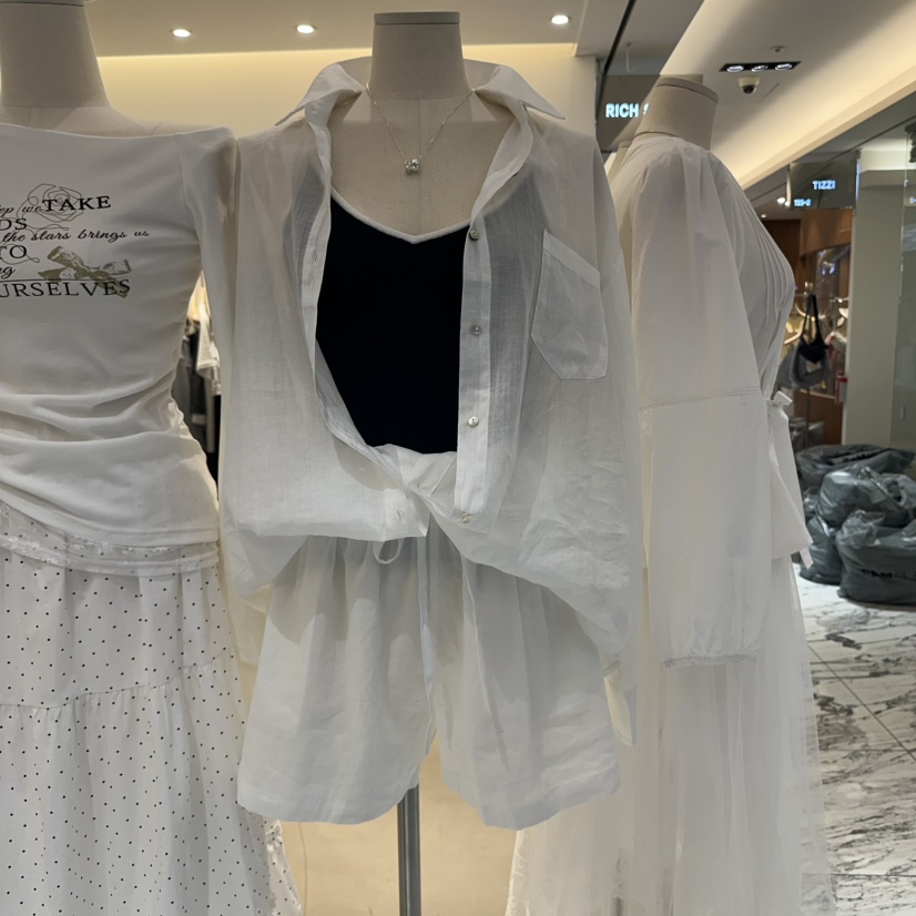 RICH SISTER韓國直郵㊣女裝新品休閑人氣時尚襯衫蕾絲衫亞麻RICH SISTER襯衫/蕾絲衫