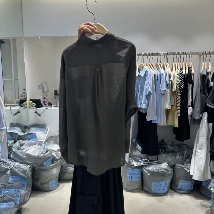RICH SISTER韓國直郵㊣女裝新品休閑人氣時尚襯衫蕾絲衫亞麻RICH SISTER襯衫/蕾絲衫