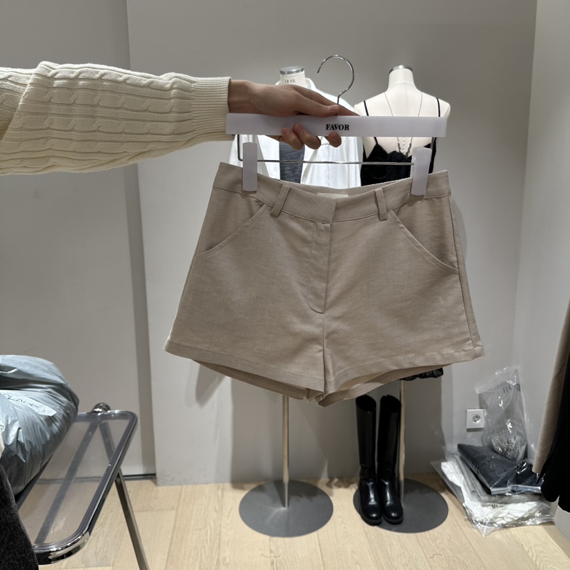 FAVOR-P韓國㊣直郵東大門代購女裝新品熱賣推薦25春夏短褲亞麻FAVOR短褲圖色3