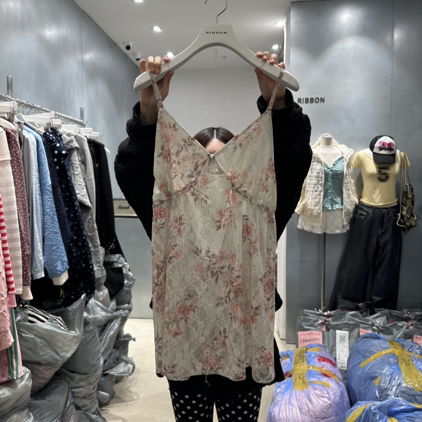 RIBBON韓國直郵㊣東大門實拍女裝新品推薦熱賣休閑25春夏連衣裙RIBBON連衣裙