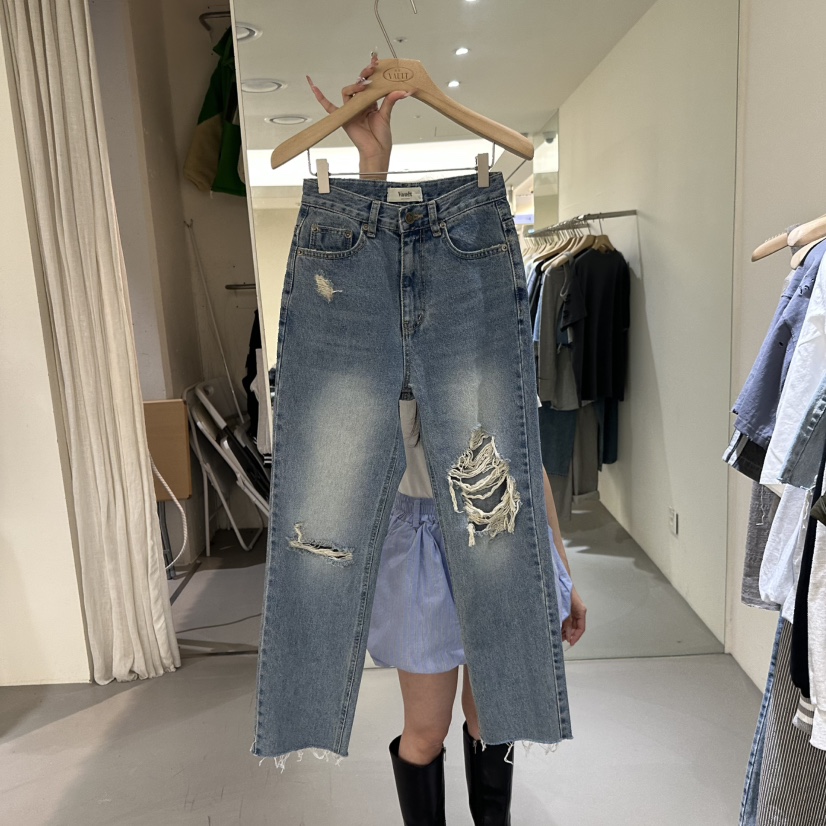 VAULT韓國㊣直郵東大門代購女裝新品推薦人氣休閑熱賣牛仔褲VAULT牛仔褲圖色1