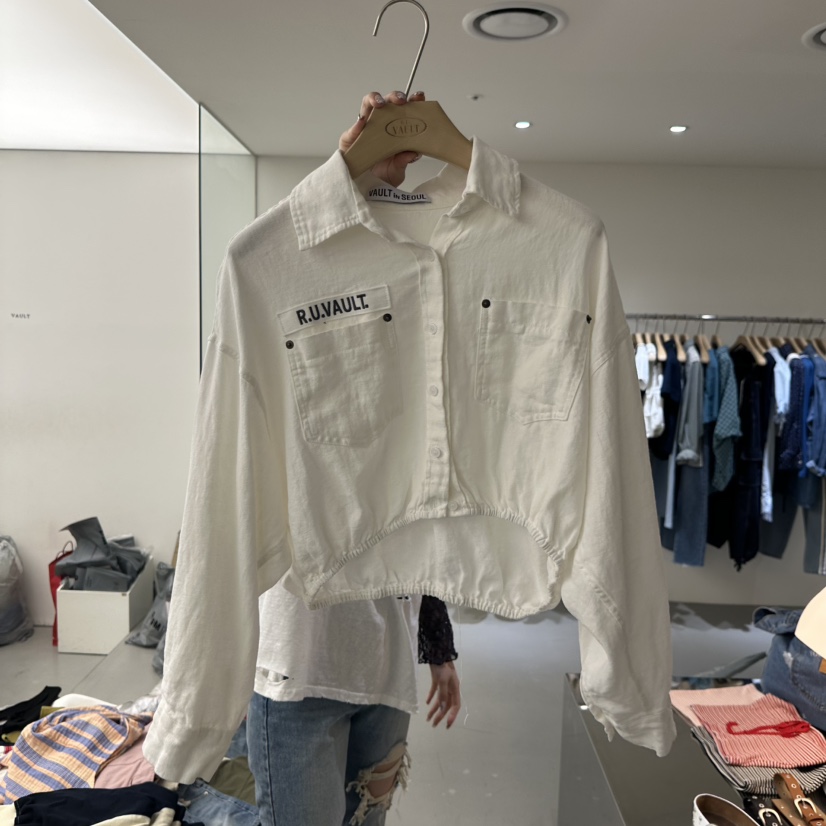 VAULT韓國直郵㊣東大門實拍女裝新品推薦人氣熱賣休閑夾克亞麻VAULT夾克圖色1