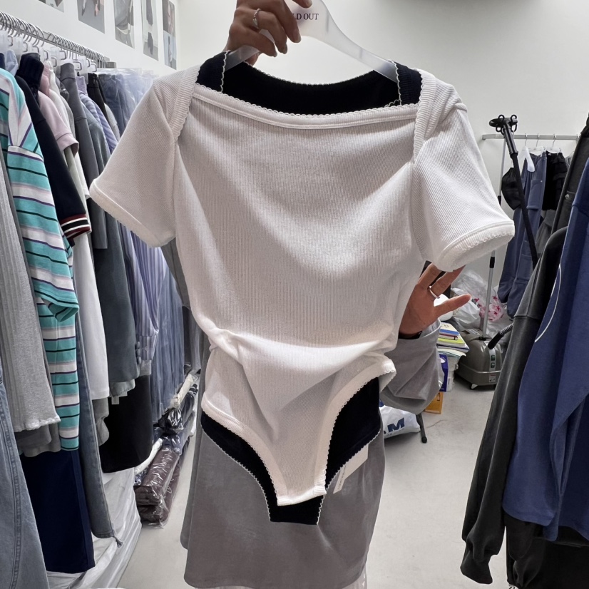 SOLD OUT韓國㊣直郵東大門代購女裝新品休閑熱賣25春夏T恤SOLD OUTT恤圖色1