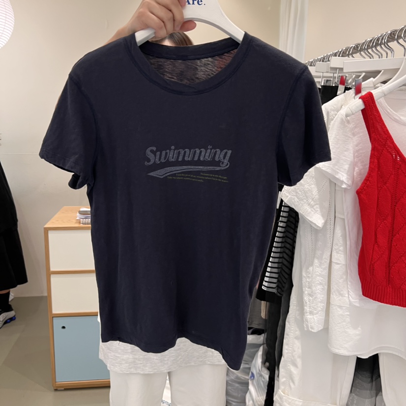 ARE韓國㊣直郵東大門代購女裝新品人氣25春夏熱賣休閑推薦T恤ARE YOU/ARET恤圖色2