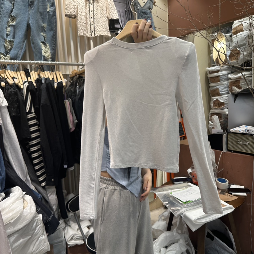 MIENNE韓國直郵㊣女裝新品推薦人氣休閑25春夏時尚熱賣長袖T恤MIENNE長袖T恤
