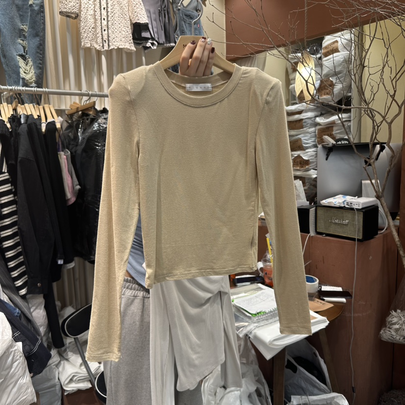 MIENNE韓國直郵㊣女裝新品推薦人氣休閑25春夏時尚熱賣長袖T恤MIENNE長袖T恤圖色2