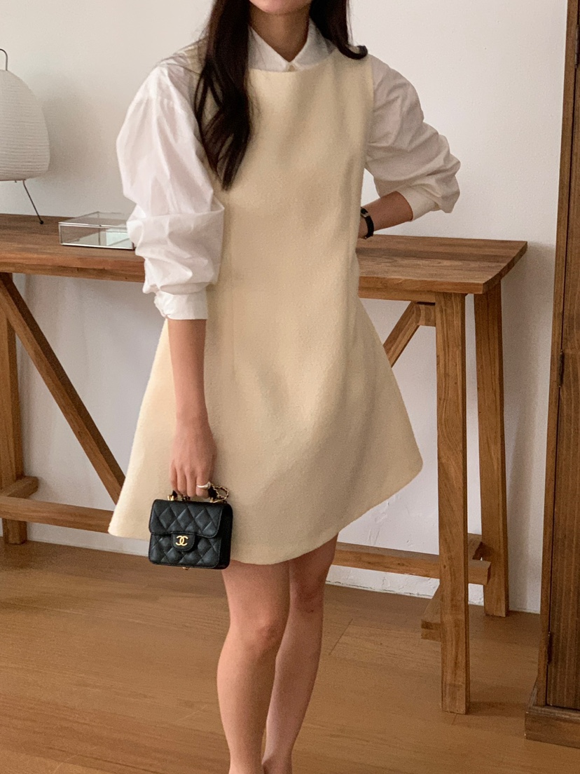 FRILL-T韓國直郵女裝新品休閑熱賣真品職業25春夏時尚連衣裙FRILL-T連衣裙