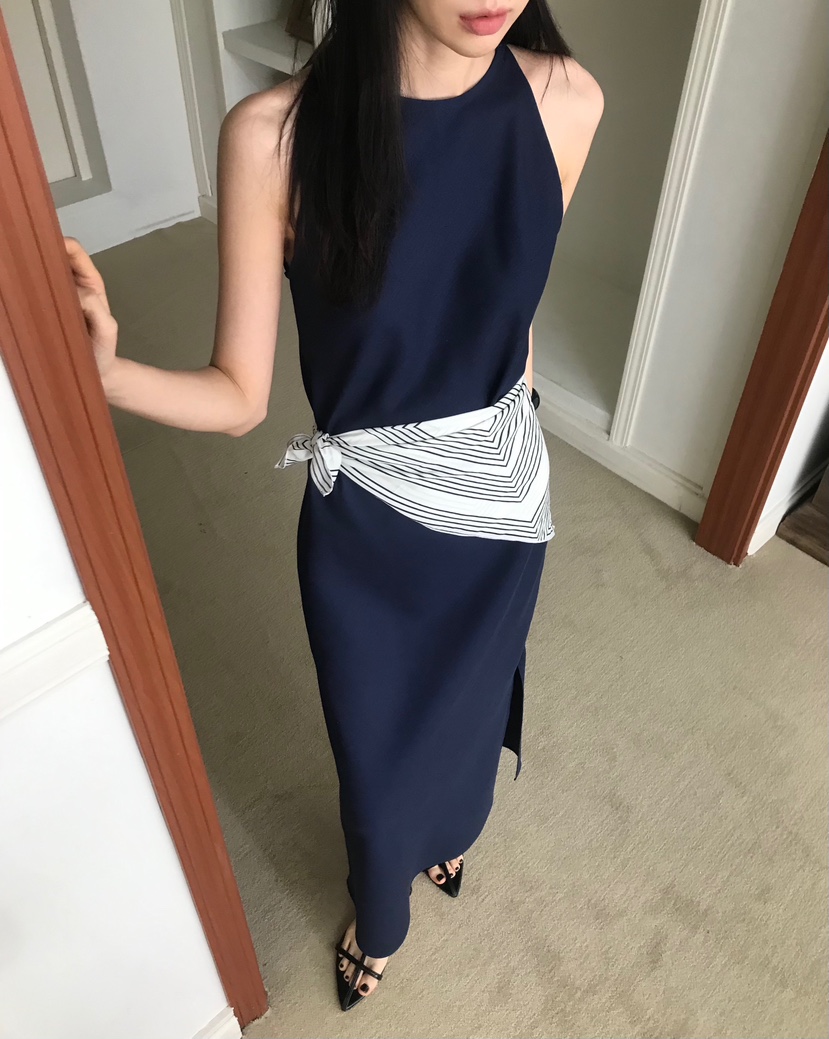ME MO韓國㊣直郵東大門代購女裝新品推薦休閑連衣裙不含絲巾ME MO連衣裙
