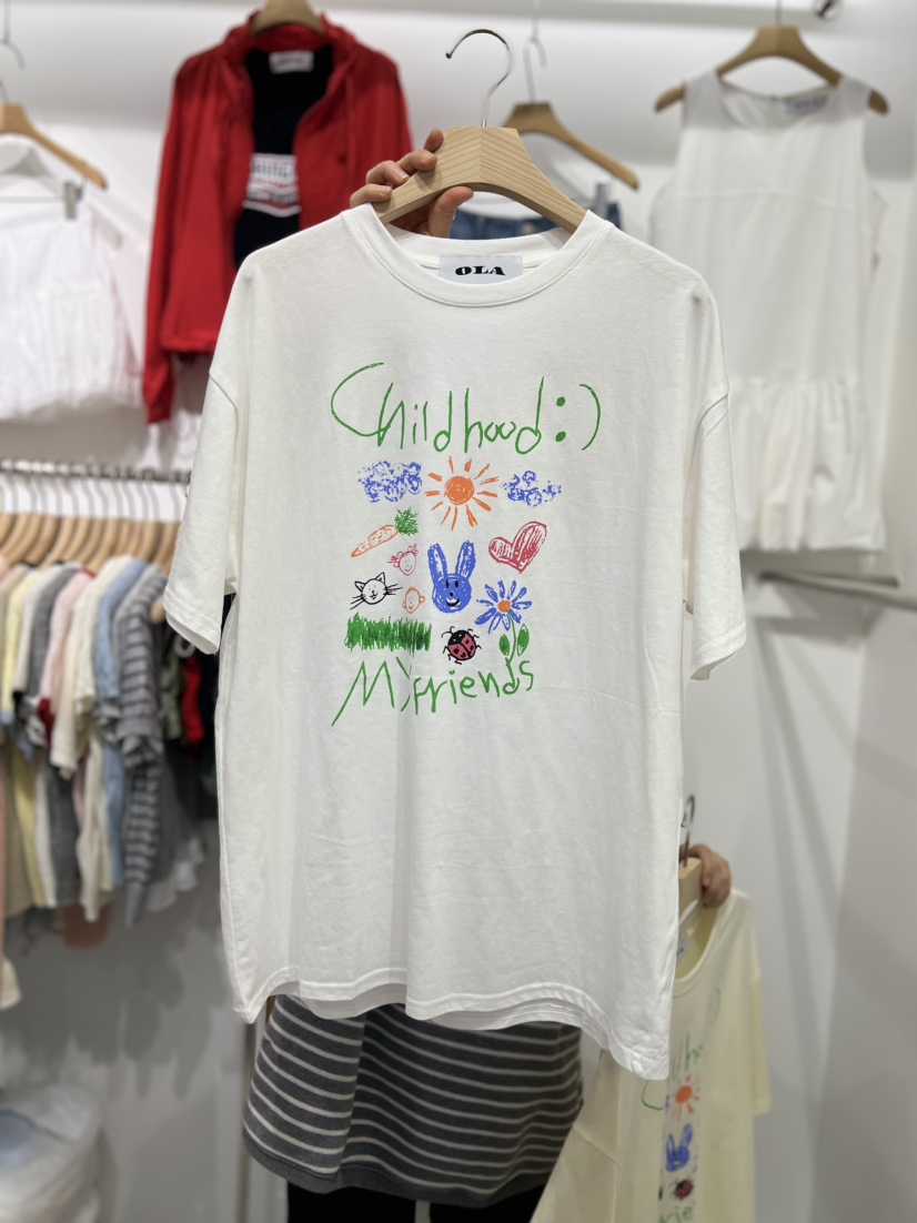 OLA直郵韓國代購㊣女裝新品熱賣人氣推薦25春夏休閑時尚T恤mellor/OLAT恤