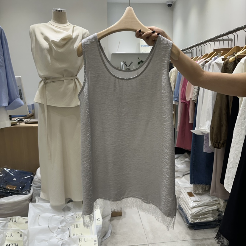 EN.U東大門實拍女裝新款職業推薦熱賣25春夏時尚吊帶背心蕾絲EN.U吊帶/背心