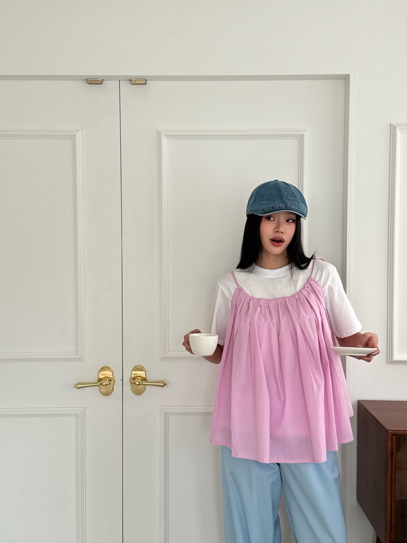 MAISONDEGLORY韓國直郵㊣東大門實拍女裝新款25春夏吊帶背心不含內搭雙面MAISON DE GLORY吊帶/背心