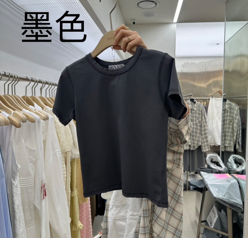 MIXXIN直郵韓國代購㊣女裝新品熱賣時尚25春夏推薦休閑人氣T恤MIXXINT恤圖色3