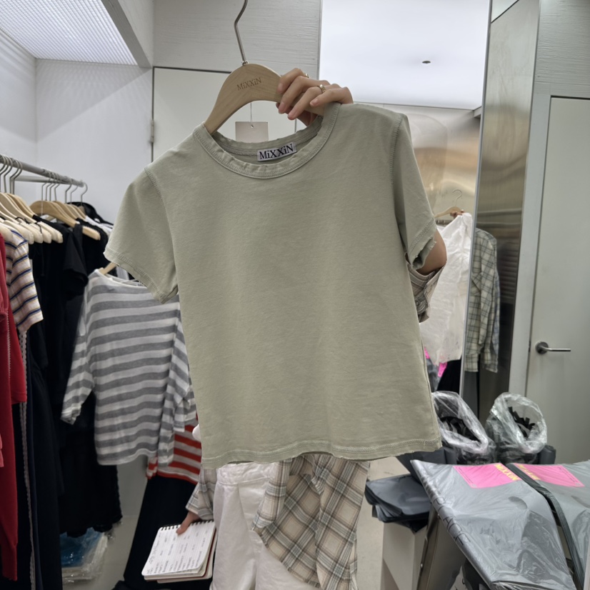 MIXXIN直郵韓國代購㊣女裝新品熱賣時尚25春夏推薦休閑人氣T恤MIXXINT恤圖色4
