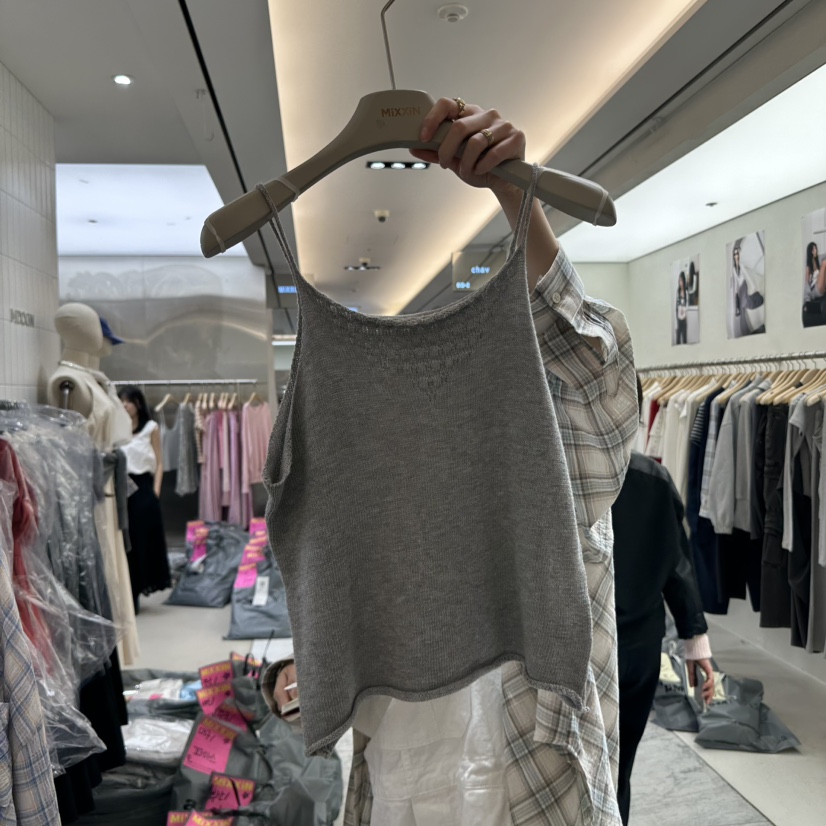 MIXXIN韓國㊣直郵東大門代購女裝新款推薦時尚25春夏吊帶背心MIXXIN吊帶/背心圖色4