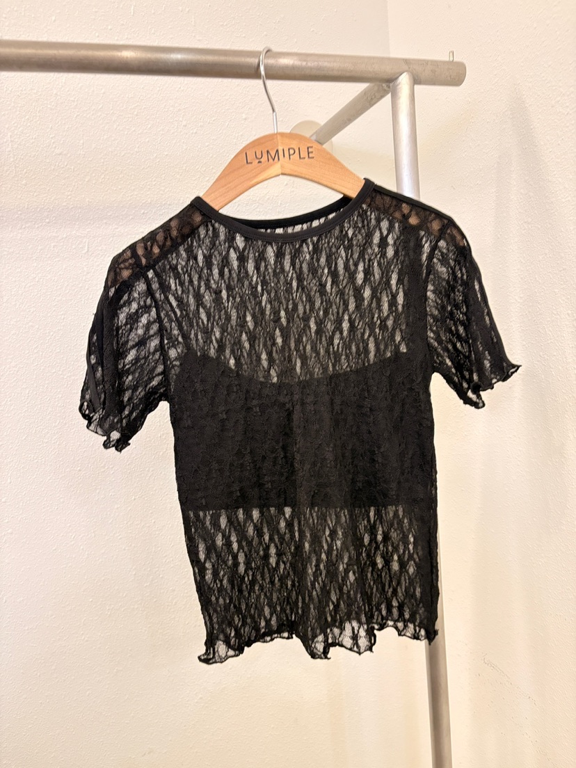 LUMIPLE韓國直郵㊣女裝新品時尚休閑人氣25春夏襯衫蕾絲衫蕾絲LUMIPLE襯衫/蕾絲衫圖色2