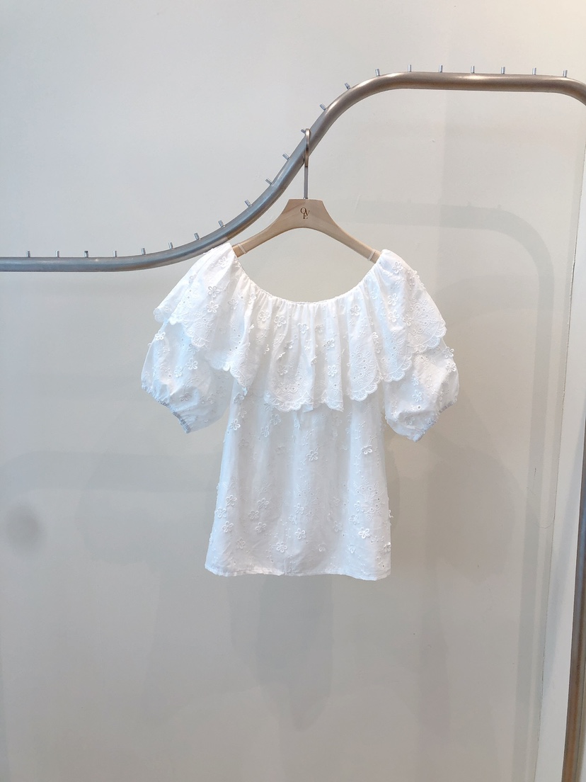 OVE韓國直郵㊣東大門實拍女裝新款25春夏時尚休閑襯衫蕾絲衫OVE襯衫/蕾絲衫圖色1