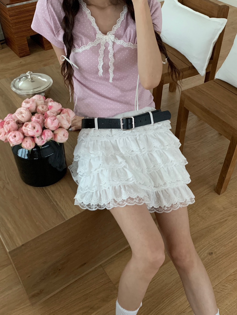 MORE THAN-P直郵韓國代購㊣女裝新品25春夏人氣時尚短裙腰帶MORE THAN短裙