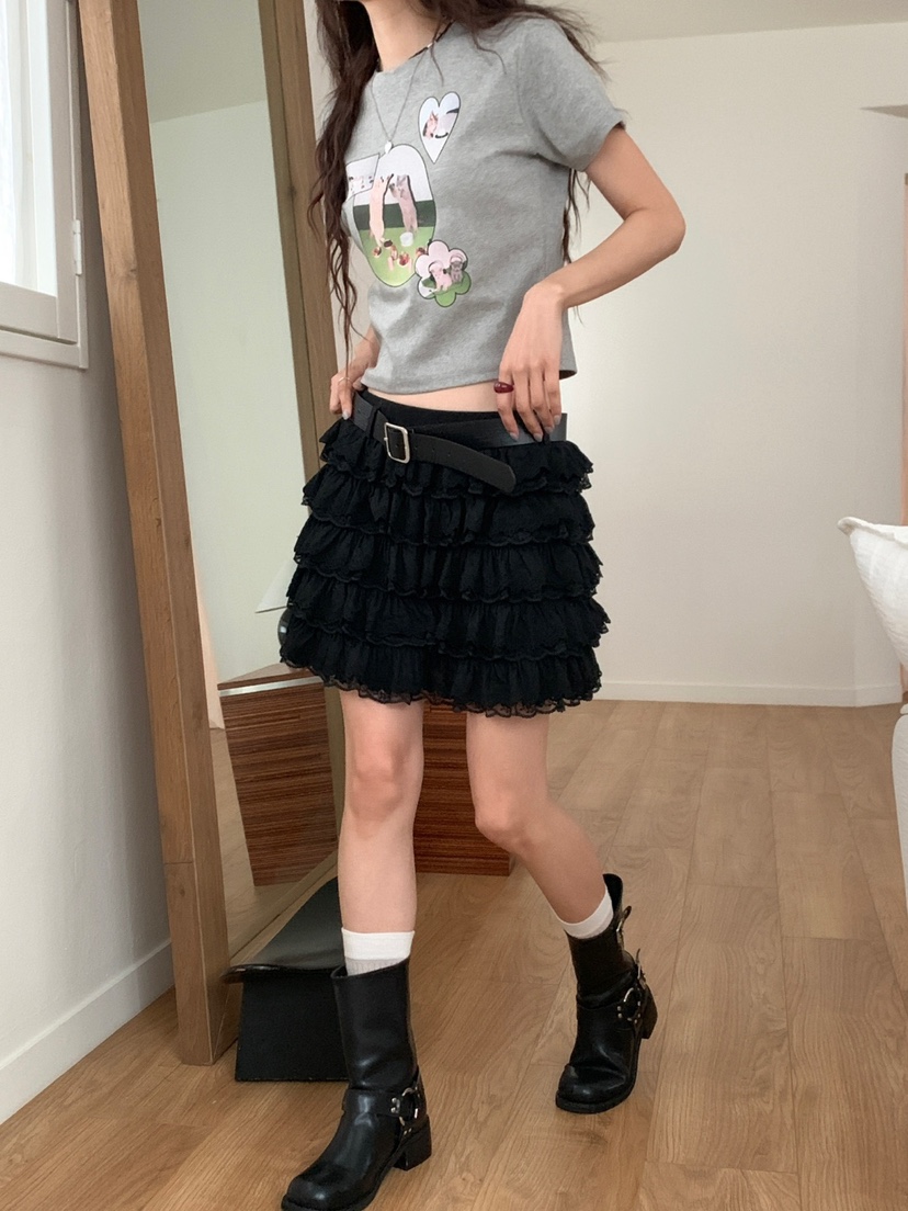 MORE THAN-P直郵韓國代購㊣女裝新品25春夏人氣時尚短裙腰帶MORE THAN短裙