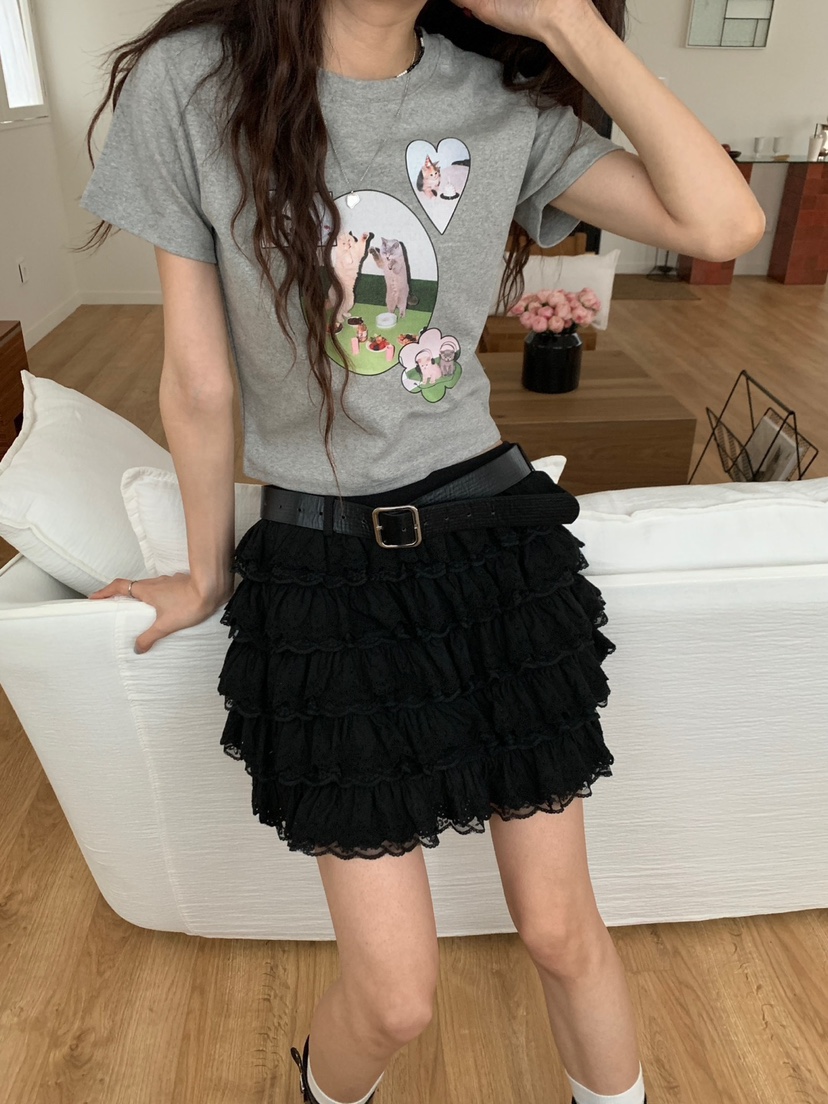 MORE THAN-P直郵韓國代購㊣女裝新品25春夏人氣時尚短裙腰帶MORE THAN短裙