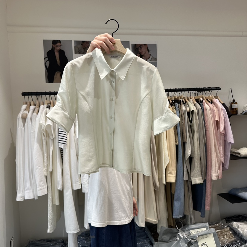 aube nunt直郵韓國代購㊣女裝新品人氣推薦熱賣襯衫蕾絲衫aube nunt襯衫/蕾絲衫