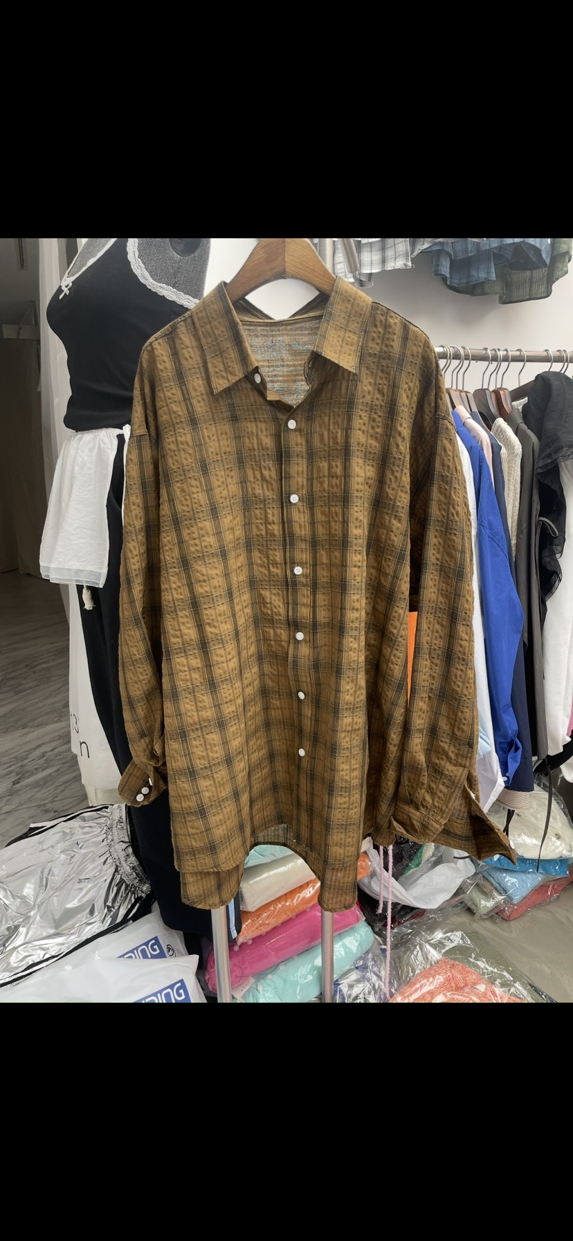 PAIRING直郵韓國代購㊣女裝新品人氣休閑襯衫蕾絲衫格紋亞麻PAIRING襯衫/蕾絲衫