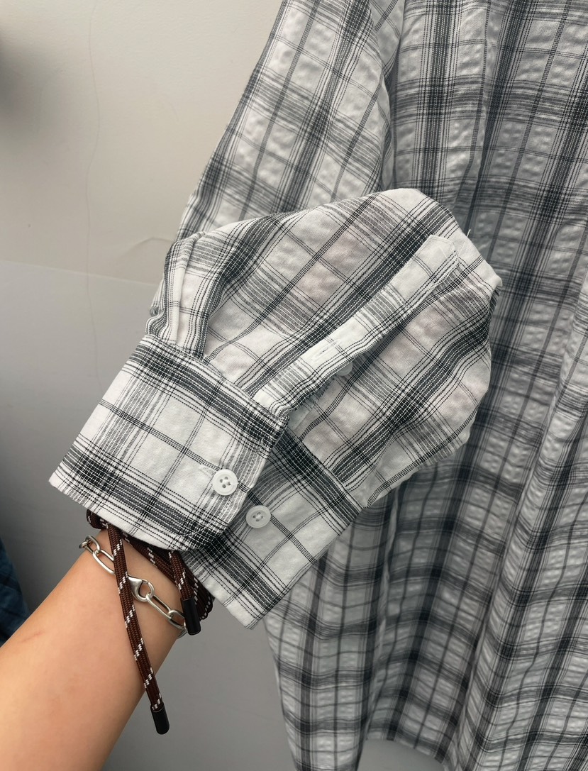 PAIRING直郵韓國代購㊣女裝新品人氣休閑襯衫蕾絲衫格紋亞麻PAIRING襯衫/蕾絲衫
