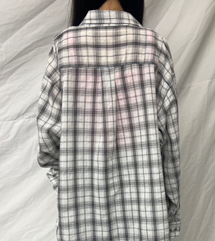 PAIRING直郵韓國代購㊣女裝新品人氣休閑襯衫蕾絲衫格紋亞麻PAIRING襯衫/蕾絲衫