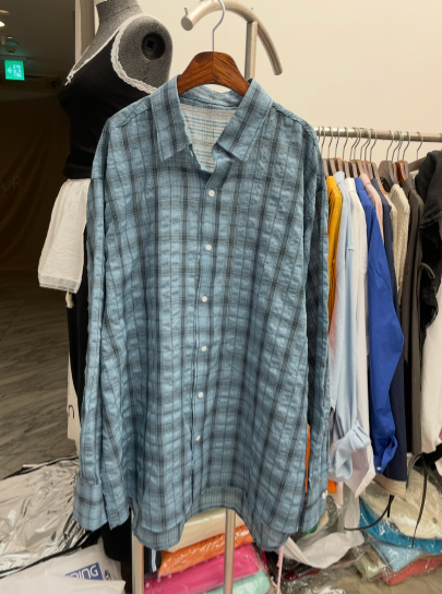 PAIRING直郵韓國代購㊣女裝新品人氣休閑襯衫蕾絲衫格紋亞麻PAIRING襯衫/蕾絲衫圖色4