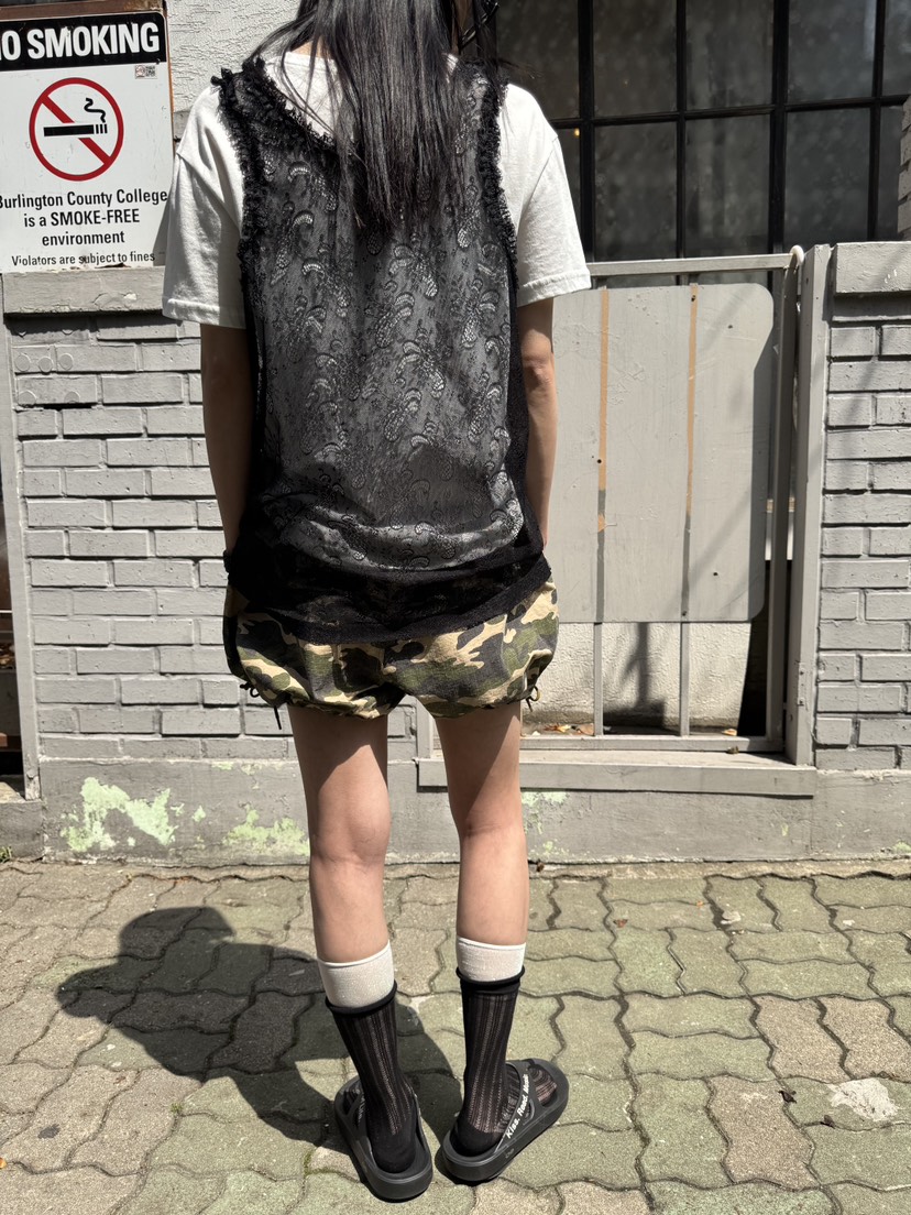 FRANC—L韓國直郵㊣東大門實拍女裝新品休閑時尚25春夏短褲迷彩FRANC短褲