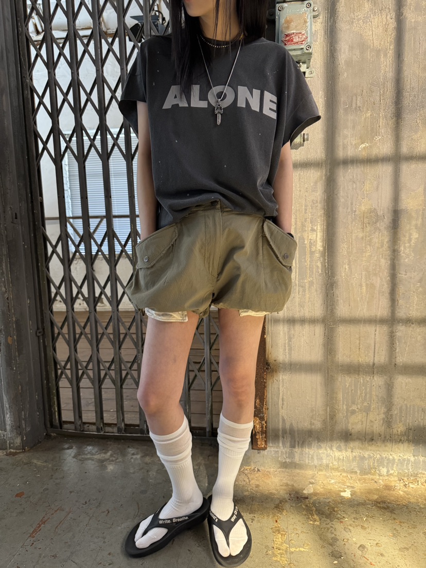 FRANC—L韓國直郵㊣東大門實拍女裝新品休閑時尚25春夏短褲迷彩FRANC短褲