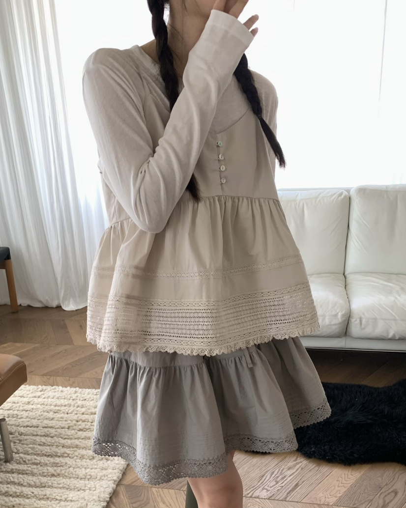 PEBBLE韓國㊣直郵東大門代購女裝新款推薦吊帶背心蕾絲紐扣PEBBLE/LAYER吊帶/背心