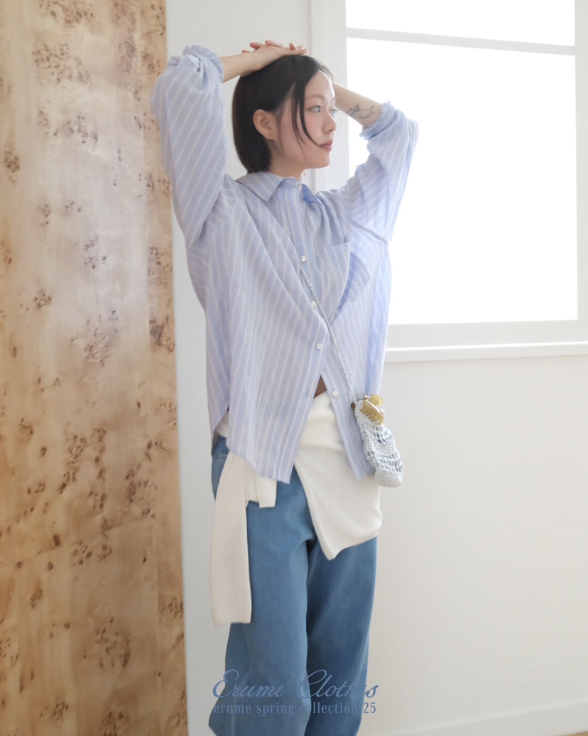 ERUME韓國直郵㊣東大門實拍女裝新品人氣推薦熱賣襯衫蕾絲衫ERUME襯衫/蕾絲衫
