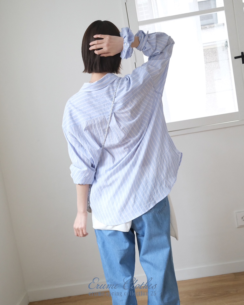 ERUME韓國直郵㊣東大門實拍女裝新品人氣推薦熱賣襯衫蕾絲衫ERUME襯衫/蕾絲衫