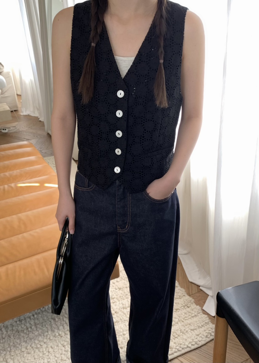PEBBLE韓國直郵㊣東大門實拍女裝新款25春夏休閑人氣時尚馬甲PEBBLE/LAYER馬甲