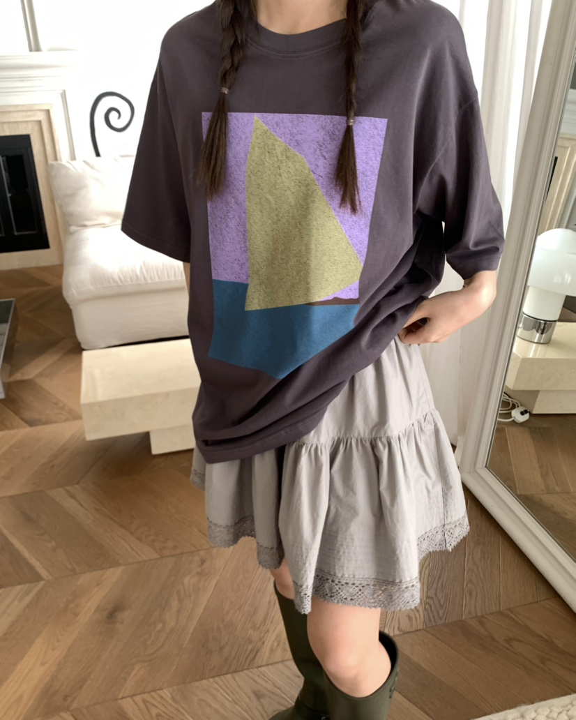 PEBBLE韓國直郵㊣東大門實拍女裝新品休閑推薦25春夏人氣T恤PEBBLE/LAYERT恤