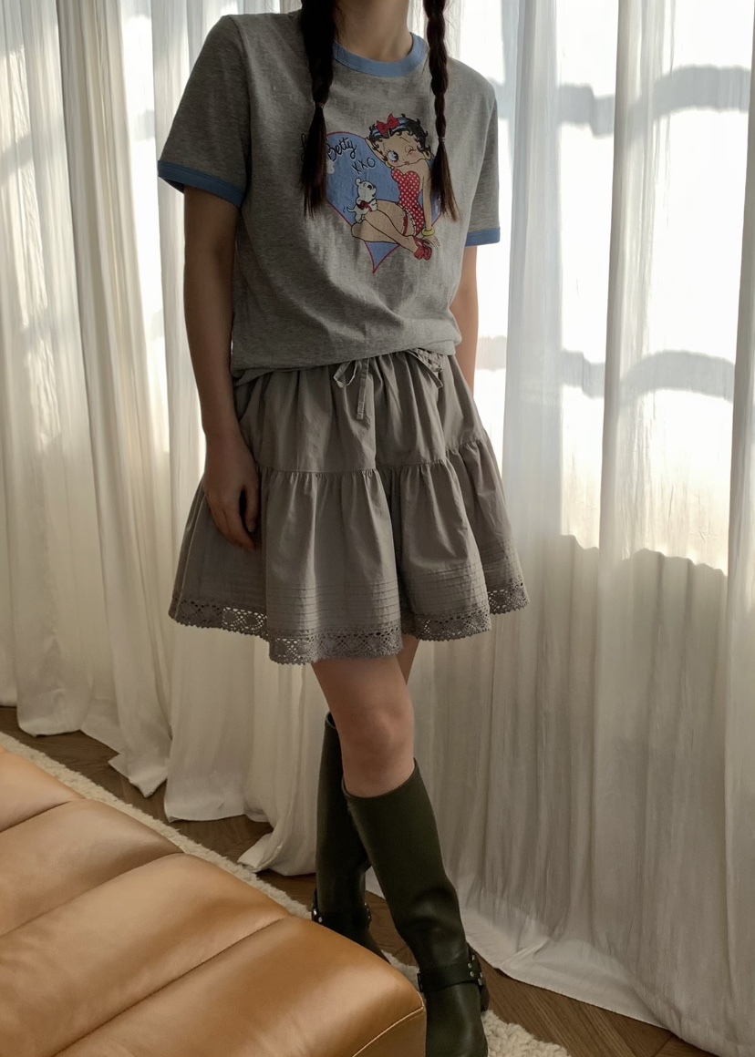 PEBBLE韓國直郵㊣東大門實拍女裝新款人氣推薦休閑時尚25春夏T恤PEBBLE/LAYERT恤