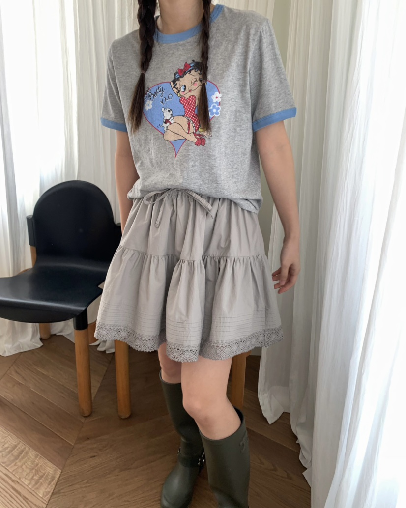 PEBBLE韓國直郵㊣東大門實拍女裝新款人氣推薦休閑時尚25春夏T恤PEBBLE/LAYERT恤