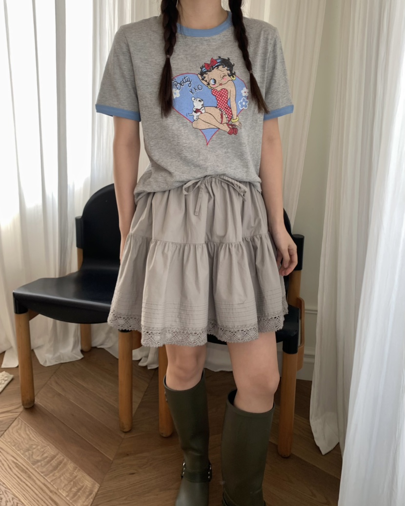 PEBBLE韓國直郵㊣東大門實拍女裝新款人氣推薦休閑時尚25春夏T恤PEBBLE/LAYERT恤