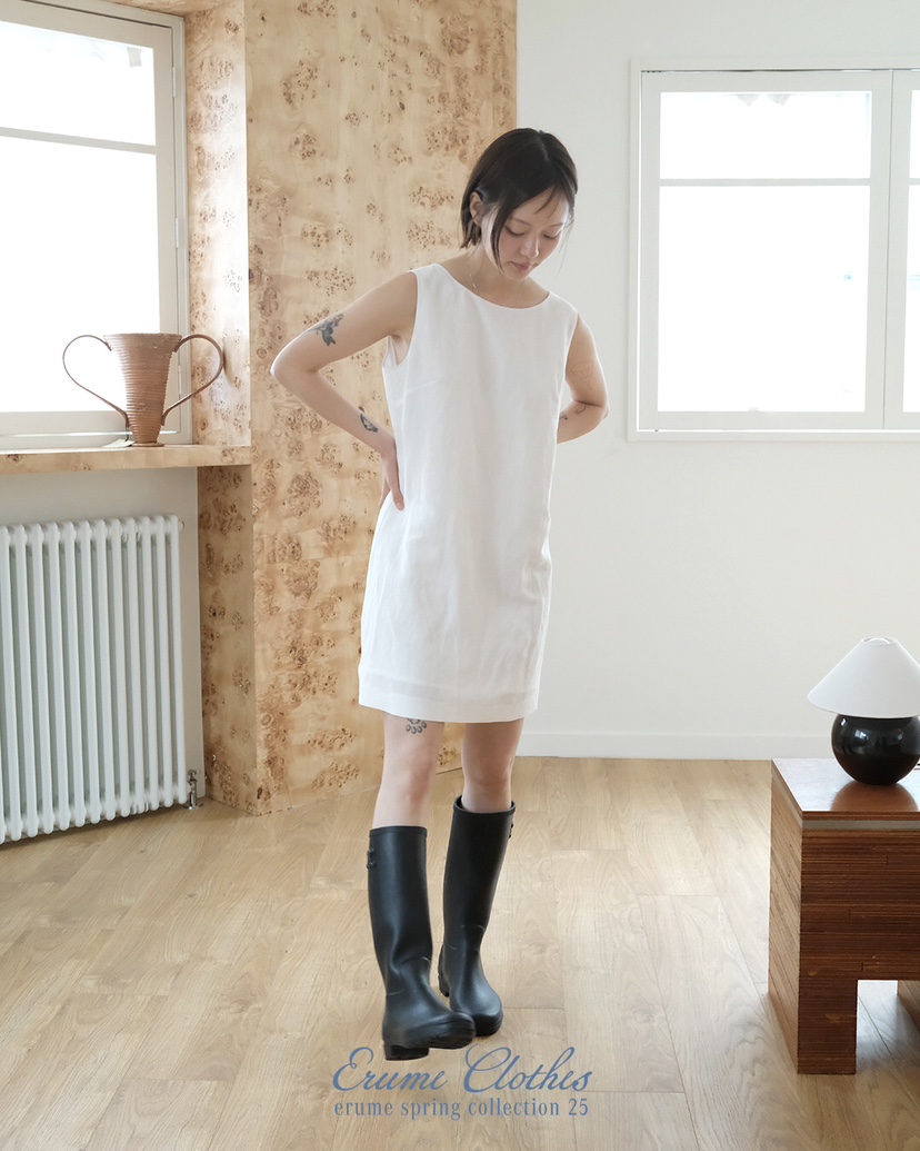 ERUME直郵韓國代購㊣女裝新款休閑時尚推薦熱賣25春夏連衣裙亞麻ERUME連衣裙