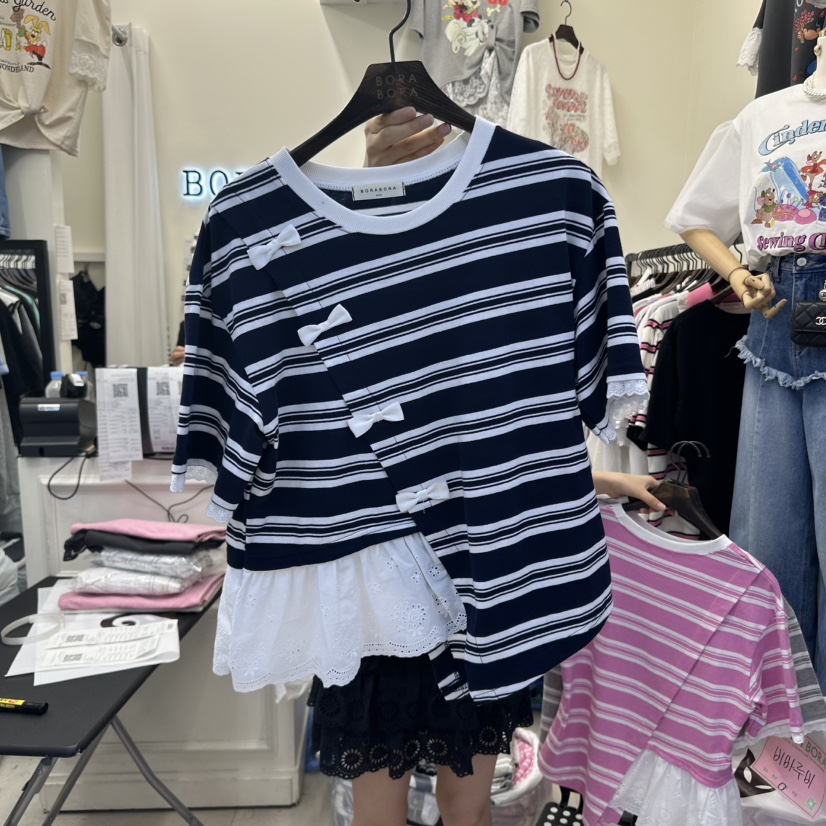 BORA BORA直郵韓國代購㊣女裝新品人氣推薦25春夏休閑時尚T恤BORA BORAT恤圖色3