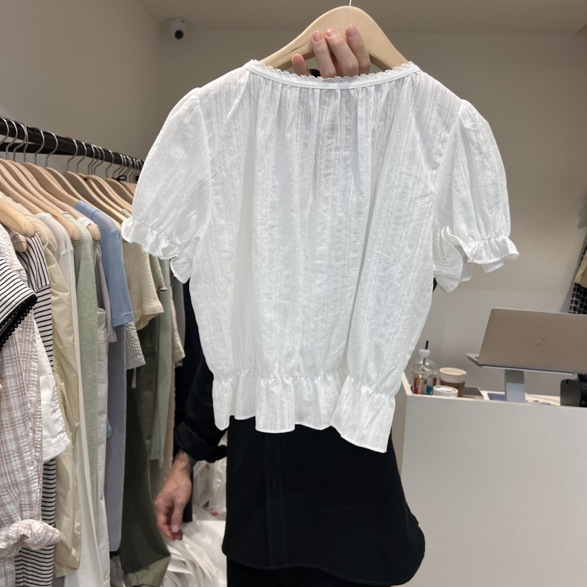 JINSIM韓國直郵㊣東大門實拍女裝新品推薦25春夏襯衫蕾絲衫JINSIM襯衫/蕾絲衫